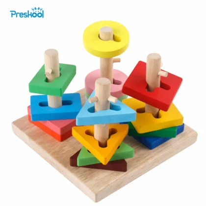 Geometric Colorful Shape Matching Kids Education Toys